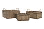 DKD Home Decor Cesta Tropical Seagrass Natural 27 x 24 x 36 cm Set de 3 (2 Unidades)