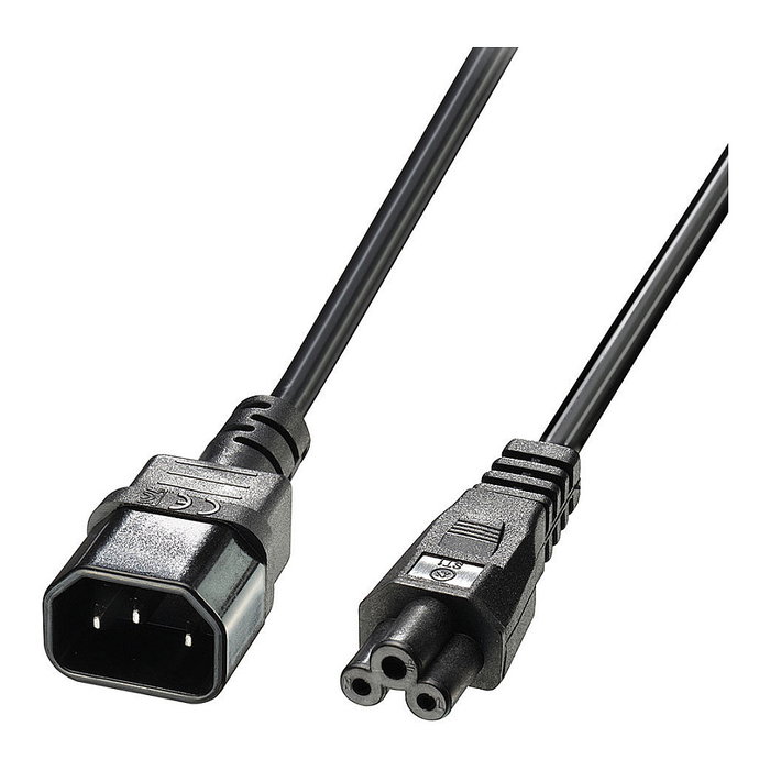 Lindy Cable de alimentación IEC C5 a C14 de 2 m, Negro
