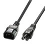 Lindy Cable de alimentación IEC C5 a C14 de 2 m, Negro