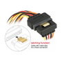 DeLOCK 60159 Cable de alimentación SATA 15 pines con función de clic a 2 x 15 pines, 30 cm