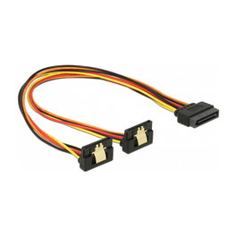 DeLOCK 60159 Cable de alimentación SATA 15 pines con función de clic a 2 x 15 pines, 30 cm