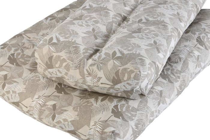 DKD Home Decor Set de 2 Fundas para Cojines de Suelo Hojas Marrón Claro