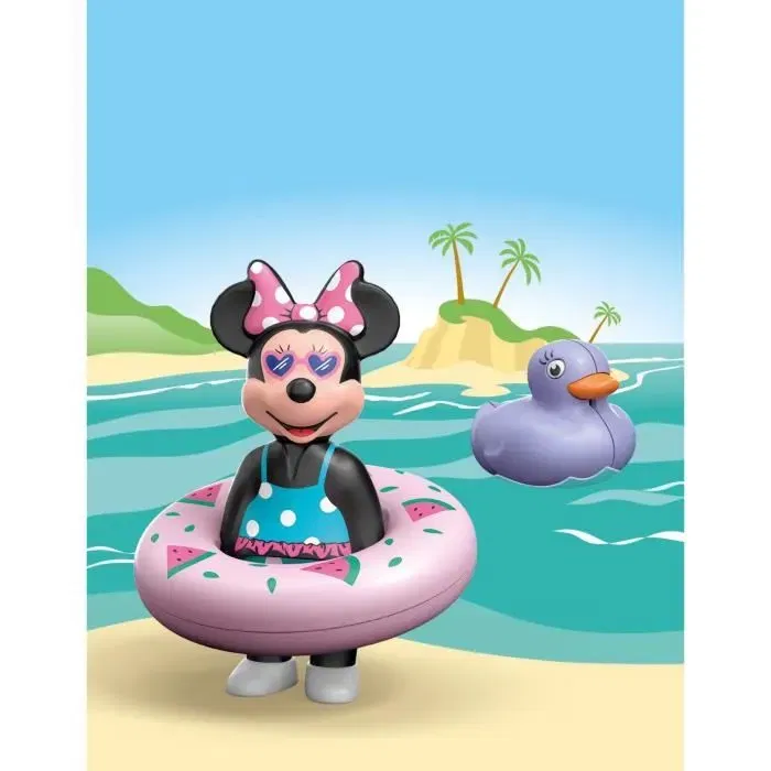 Playmobil Minnie Viaje a la Playa Junior 71706 Set de Baño para Bebés +12 meses Disney