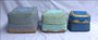 DKD Home Decor Set de 3 Cestas de Bambú y Algodón Azul