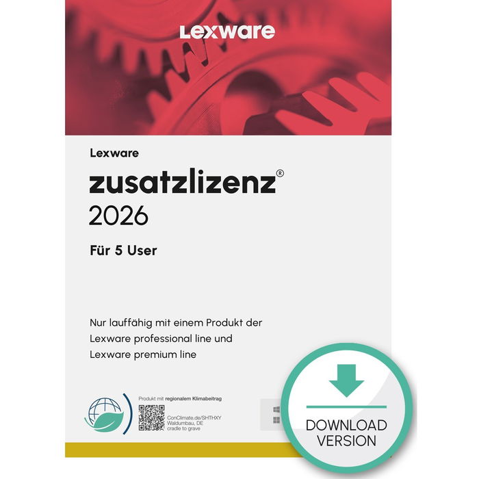 Lexware Zusatzlizenzen 2026 für 5 User - ABO - ESD-DownloadESD Licencia Software Lexware Zusatzlizenzen 2026 für 5 User - ABO - ESD-DownloadESD Licencia Software
