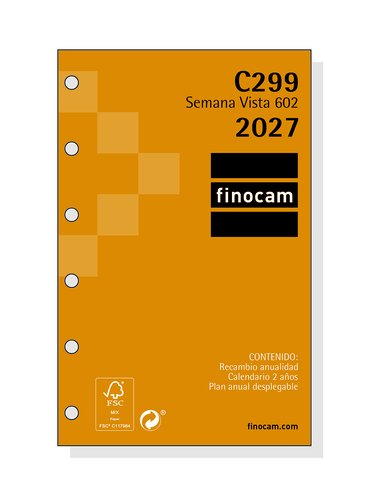 Finocam Recambio Agenda Anual 2027 Classic 602 73x114 mm Finocam Recambio Agenda Anual 2027 Classic 602 73x114 mm