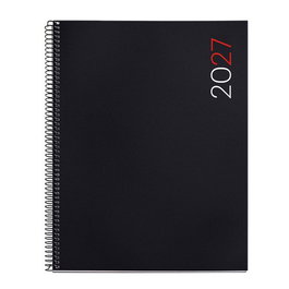 MIQUELRIUS Agenda Anual 2027 Basic City Espiral Tapa PP Negro