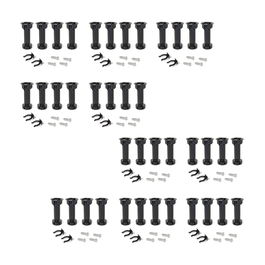 Emuca Lote de 10 kits de pies niveladores para mueble Bone, con base premontada, altura 150mm, regulable 148-165mm, Plástico, Negro