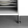 Emuca Lote de 10 kits de pies niveladores para mueble Bone, con base premontada, altura 150mm, regulable 148-165mm, Plástico, Negro