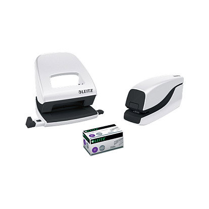 LEITZ Grapadora eléctrica NeXXt Series WOW 5566 blanco perlado