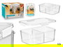 Leknes Fiambrera Divisoria Hermética Blanca 3.3L 27.5x20x10 cm (Set de 12)