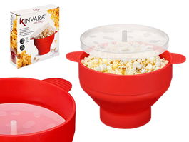 Kinvara Palomitero de Silicona Rojo para Microondas 25.5 x 20 x 6 cm (Set de 12)