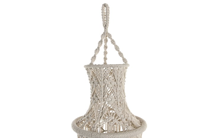 DKD Home Decor Pantalla Algodón Macramé Tejido a Mano Crudo 25x25x108 cm