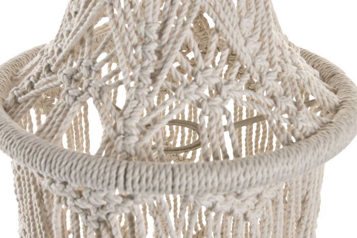 DKD Home Decor Pantalla Algodón Macramé Tejido a Mano Crudo 25x25x108 cm