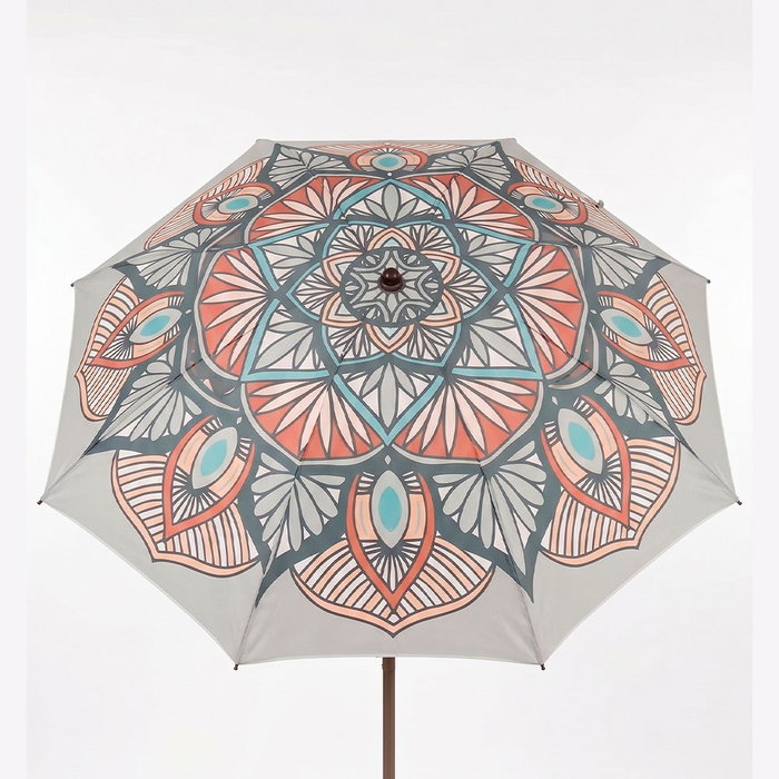 Basics Sombrilla de playa diseño mandala ø180 x 215 cm Basics Sombrilla de playa diseño mandala ø180 x 215 cm