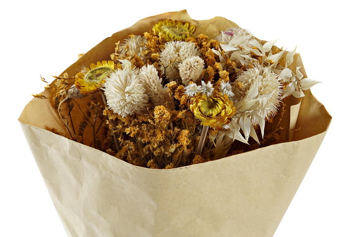 DKD Home Decor Ramo Flor Seca Amarillo Fucsia 12 x 50 x 20 cm (2 Unidades)