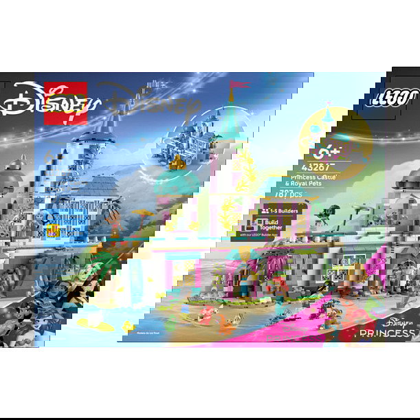 LEGO Disney Princess 43267 Castillo de las Princesas y Mascotas Reales, Juego de Construcción de 787 Piezas para +6 Años