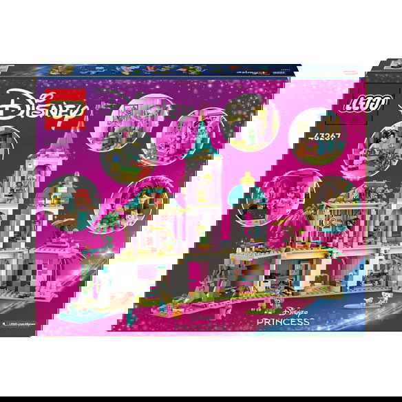 LEGO Disney Princess 43267 Castillo de las Princesas y Mascotas Reales, Juego de Construcción de 787 Piezas para +6 Años