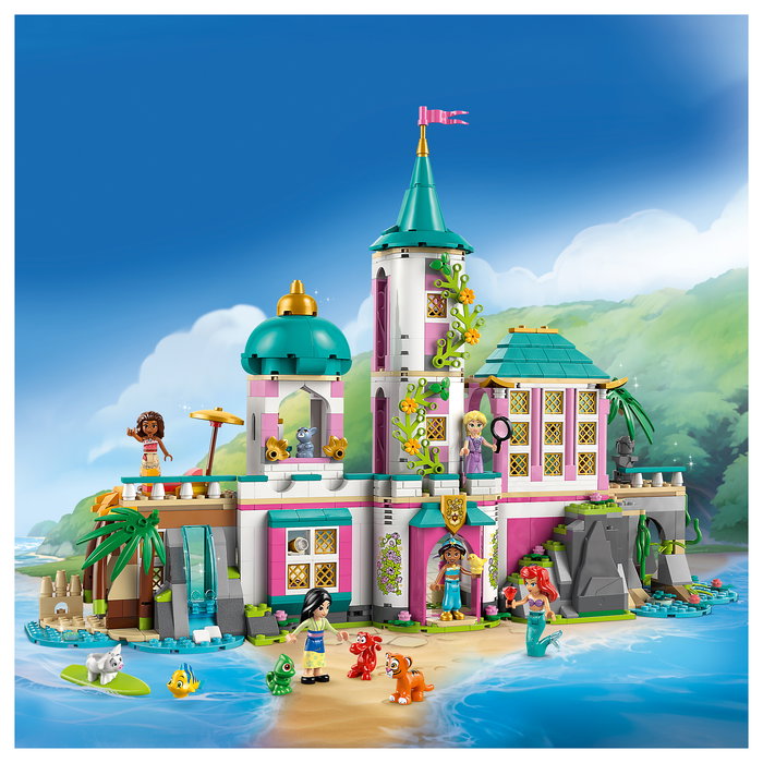 LEGO Disney Princess 43267 Castillo de las Princesas y Mascotas Reales, Juego de Construcción de 787 Piezas para +6 Años