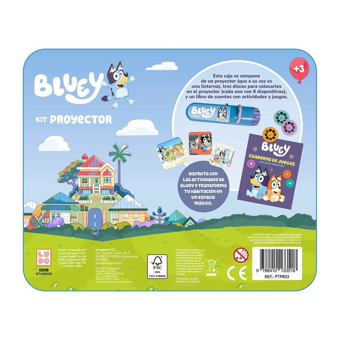 Imagiland Kit Proyector Bluey Ptpr03 - Linterna, Discos y Libro de Actividades en Español