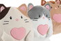 DKD Home Decor Peluche Gato Marron Negro Blanco 6 Unidades 25 x 23 x 20 cm