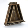 Hanah Home Raf072 Estantería de Cocina, 100% Madera de Abeto, Roble Oscuro, 57x58x18 cm, Montada y para Fijar a la Pared