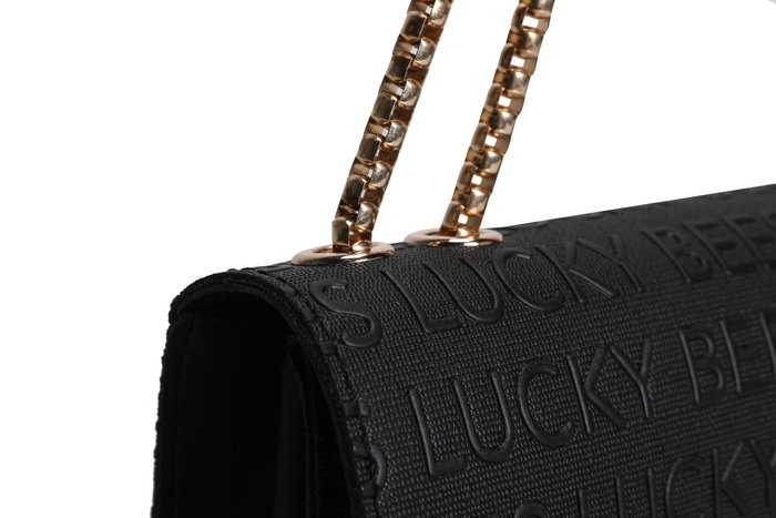 Lucky Bees 1283 Bolso Cruzado Bandolera Piel Polivinilo Negro 22x15x5 cm