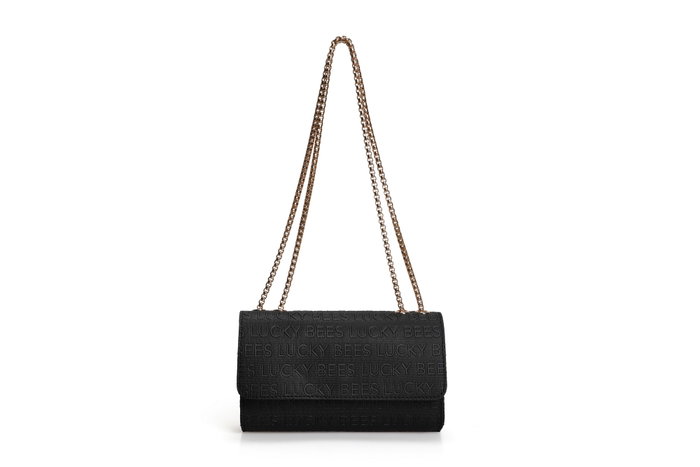 Lucky Bees 1283 Bolso Cruzado Bandolera Piel Polivinilo Negro 22x15x5 cm