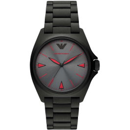 Armani AR11393 Reloj para Hombre Negro con Esfera Gris