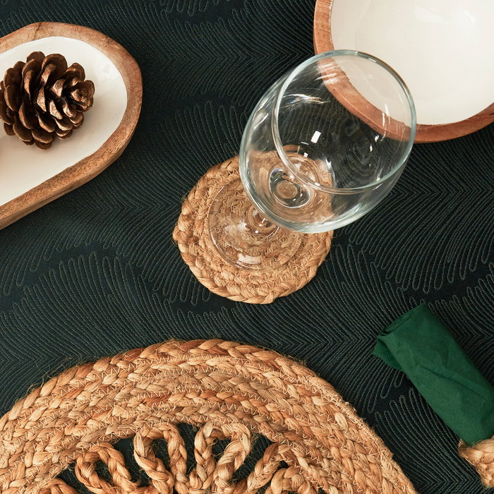 Home Deco Factory Juego de 4 Posavasos Yute Ecológico Diámetro 10 cm