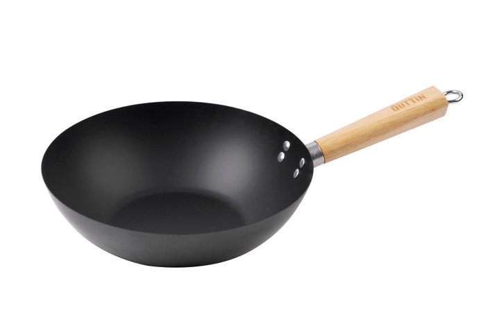 Inde Sartén Wok Quttin con Mango de Madera, 30 cm (6 Unidades)