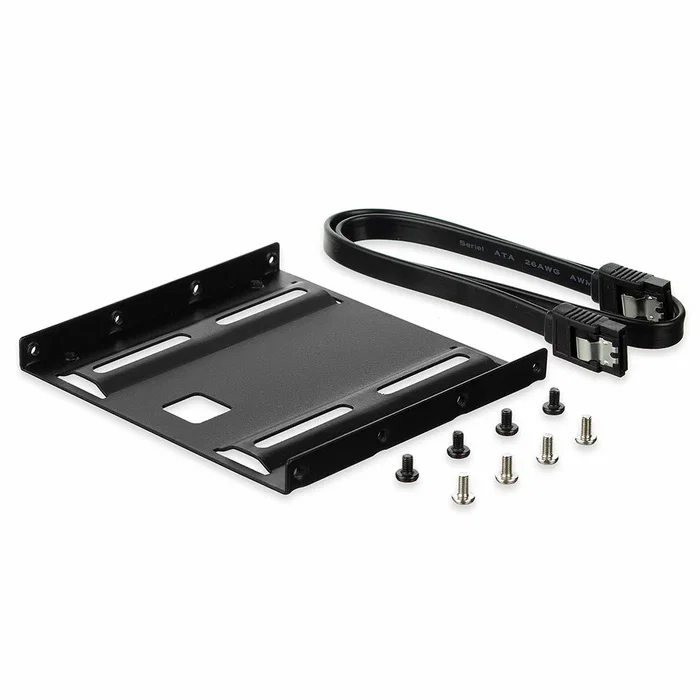 Ewent EW7007 Kit de Montaje/Bahía para Disco Duro o SSD 2.5" a Ranura 3.5", Incluye Tornillos y Cable SATA, Color Negro
