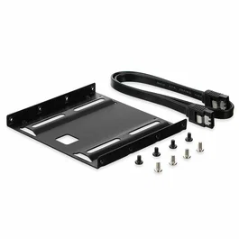Ewent EW7007 Kit de Montaje/Bahía para Disco Duro o SSD 2.5" a Ranura 3.5", Incluye Tornillos y Cable SATA, Color Negro