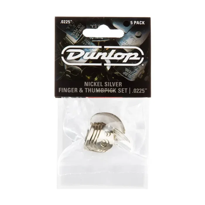 Dunlop Púas de dedo y pulgar Nickel Silver .0225 pulgadas (pack de 5)