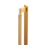 Viefe Tirador Aluminio Modelo Arpa Plate Con Placa Efecto Inox, Negro Cepillado Y Laton Cepillado Dist. Agujero 1178Mm