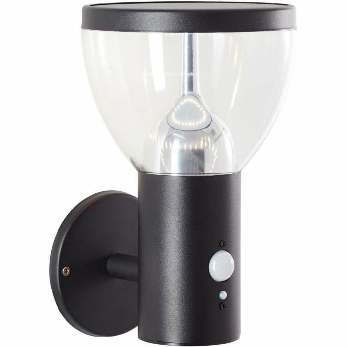 Brilliant Tulip Aplique de exterior LED y solar con detector de movimiento, Negro Brilliant Tulip Aplique de exterior LED y solar con detector de movimiento, Negro