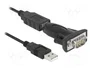 DeLOCK Adaptador USB 2.0 tipo A a 1 x Serial DB9 RS-232, Negro