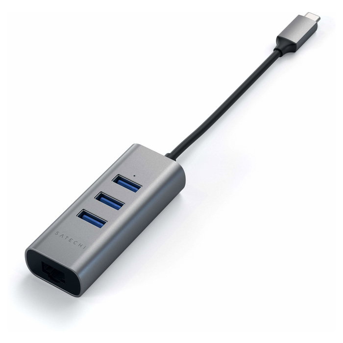 Satechi Hub Type-C 2-in-1 con 3 puertos USB 3.0 y Ethernet ST-TC2N1USB31AM Satechi Hub Type-C 2-in-1 con 3 puertos USB 3.0 y Ethernet ST-TC2N1USB31AM