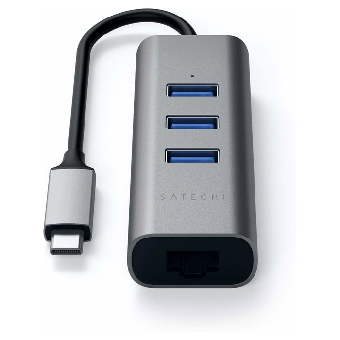 Satechi Hub Type-C 2-in-1 con 3 puertos USB 3.0 y Ethernet ST-TC2N1USB31AM Satechi Hub Type-C 2-in-1 con 3 puertos USB 3.0 y Ethernet ST-TC2N1USB31AM