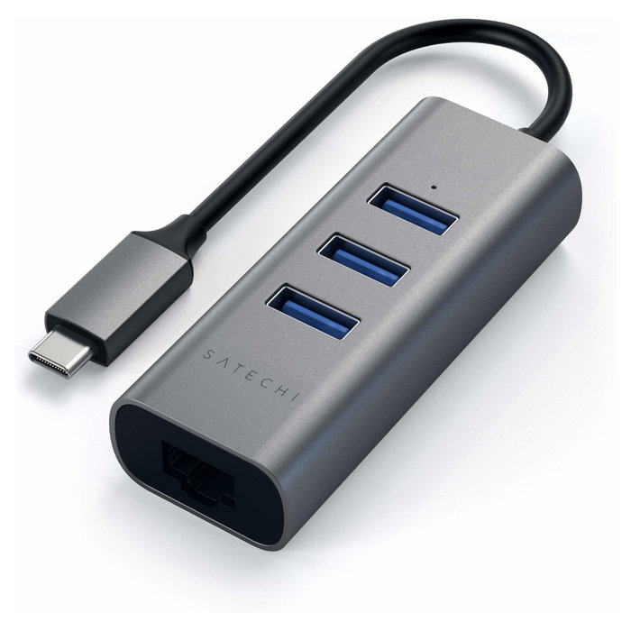 Satechi Hub Type-C 2-in-1 con 3 puertos USB 3.0 y Ethernet ST-TC2N1USB31AM Satechi Hub Type-C 2-in-1 con 3 puertos USB 3.0 y Ethernet ST-TC2N1USB31AM
