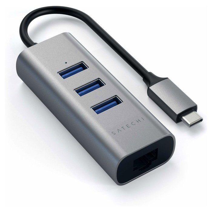 Satechi Hub Type-C 2-in-1 con 3 puertos USB 3.0 y Ethernet ST-TC2N1USB31AM Satechi Hub Type-C 2-in-1 con 3 puertos USB 3.0 y Ethernet ST-TC2N1USB31AM