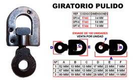 Grillete Giratorio Nº2 de 5-6 mm Pulidos GP-5-6