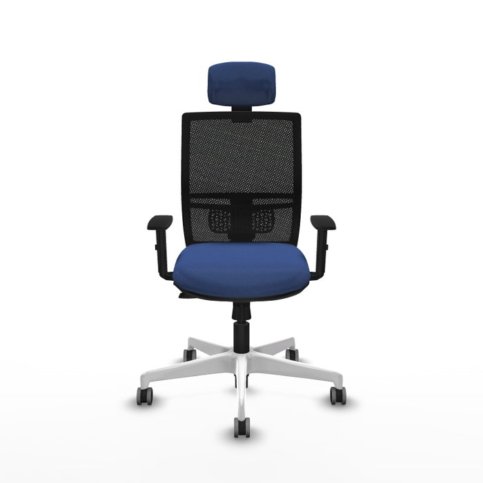 PIQUERAS Y CRESPO Silla de oficina Yunquera con mecanismo Sincro/Traslack Azul marino y Negro