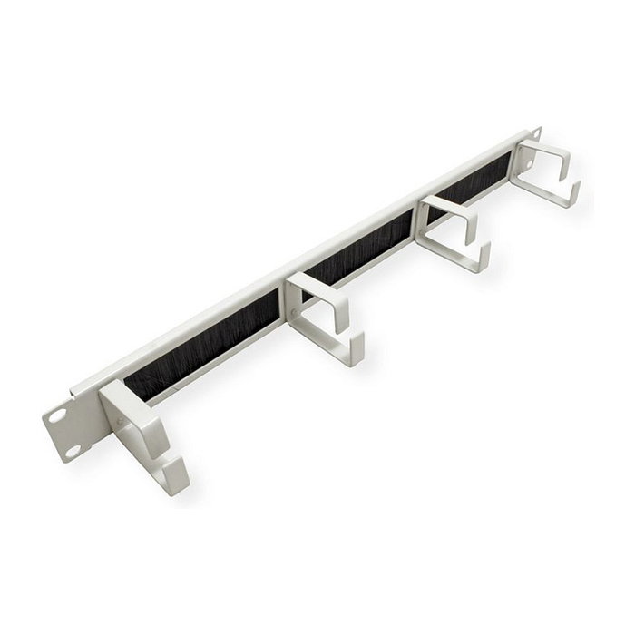 ROLINE Placa frontal de 19 pulgadas 48,26 cm con 4 ojales y pasacables tipo cepillo RAL 7035 Lichtgrau