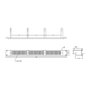 ROLINE Placa frontal de 19 pulgadas 48,26 cm con 4 ojales y pasacables tipo cepillo RAL 7035 Lichtgrau