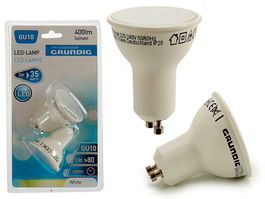 Grunding Bombillas LED GU10 5W 400Lm 6400K Frío Luz Blanca Pack 2 Unidades 5x5x6 cm (Set de 10)