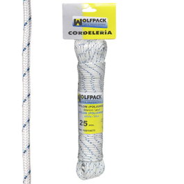 WOLFPACK LINEA PROFESIONAL Cuerda de Nylon Alta Tenacidad Blanca/Azul (25 m.)