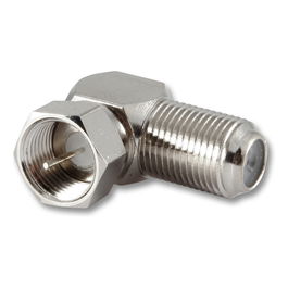 Kathrein EMU 02 F-Stecker gewinkelt para Conector F Macho/Hembra, Plata