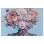 DKD Home Decor Cuadro de Cristal Templado Chica Flores 120x80 cm