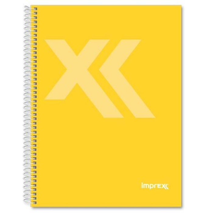 IMPREX Set de 4 Cuadernos de Espiral A5 Tapa Forrada Amarillo 80H 90gr 4x4 IMPREX Set de 4 Cuadernos de Espiral A5 Tapa Forrada Amarillo 80H 90gr 4x4